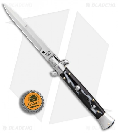 SKM 9" Italian Stiletto Automatic Knife Sim Dark Horn (3.8" Satin Bayo) SKM 9" Italian Stiletto Automatic Knife Sim Dark Horn (3.8" Satin Bayo) -Bladehq Knives Sales SKM 9in Italian Stiletto Sim Dark Horn Bayonet GX 31314 er bottlecap