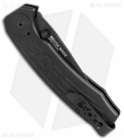 SOG Banner Spring Assisted Knife Black Aluminum (3.5" Black) BA1001 -Bladehq Knives Sales SOG Banner black aluminum black BA1001 BHQ 52223 er side
