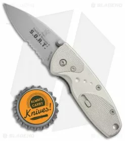 Smith & Wesson Medium S.O.R.T. Spring Assisted Knife Champagne (2" BB Serr) -Bladehq Knives Sales Smith Wesson S.O.R.T. Medium Champagne BB Serr SWSORTMS BHQ 2576 jr bottlecap