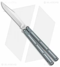 Squid Industries Krake Raken V2.5 Bowie Balisong Knife Mythril Dual Tone (4.5")