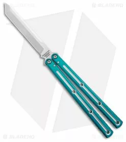 Squid Industries Krake Raken V2.5 Tanto Balisong Knife Teal Dual-Tone (4.5")