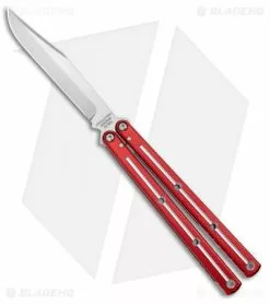 Squid Industries Krake Raken V2.5 Bowie Balisong Knife Red Dual Tone (4.5")