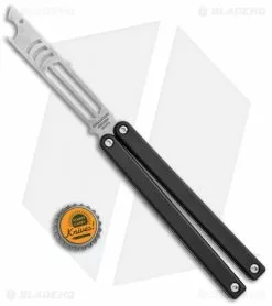 Squid Industries Mako Bottle Opener Balisong Trainer Black (4.3" SW) -Bladehq Knives Sales Squid Industries Mako Bottle Opener Balisong Trainer Black SW BHQ 102474 jr bottlecap 2