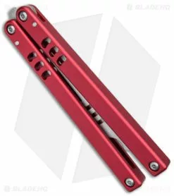 Squid Industries Mako V4.5 Bottle Opener Balisong Trainer Red (4.3" SW) -Bladehq Knives Sales Squid Industries Mako V4.5 Bottle Opener Balisong Trainer Red SW BHQ 176661 jr side