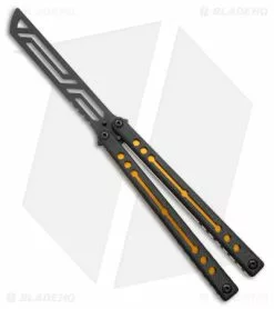 Squid Industries Nautilus Balisong Trainer Knife V2 Black Gold (4.5" Black)