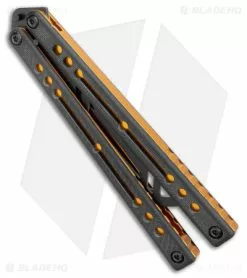 Squid Industries Nautilus Balisong Trainer Knife V2 Black Gold (4.5" Black) -Bladehq Knives Sales Squid Industries Nautilus Balisong Trainer V2 Black Gold Black BHQ 177517 jr side
