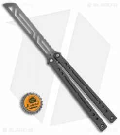 Squid Industries Nautilus Butterfly Balisong Trainer (Black DLC) -Bladehq Knives Sales Squid Industries Nautilus Butterfly Balisong Trainer Black Cerakote BHQ 112204 LS Bottlecap