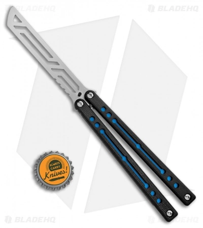 Squid Industries Nautilus Butterfly Balisong Trainer Blue/Black (Satin) Squid Industries Nautilus Butterfly Balisong Trainer Blue/Black (Satin) -Bladehq Knives Sales Squid Industries Nautilus Butterfly Balisong Trainer Blue Black BHQ 102470 jr bottlecap