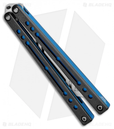 Squid Industries Nautilus Butterfly Balisong Trainer Blue/Black (Satin) Squid Industries Nautilus Butterfly Balisong Trainer Blue/Black (Satin) -Bladehq Knives Sales Squid Industries Nautilus Butterfly Balisong Trainer Blue Black BHQ 102470 jr side