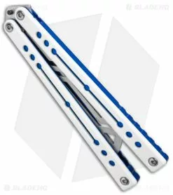 Squid Industries Nautilus Butterfly Balisong Trainer V2 Winter Blue(4.5" Satin) -Bladehq Knives Sales Squid Industries Nautilus Butterfly Balisong Trainer V2 Winter Blue Satin BHQ 175176 jr side