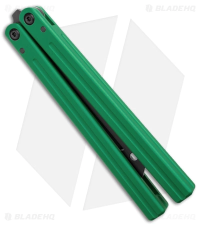 Squid Industries Triton Butterfly Balisong Trainer V2 Inked Green Squid Industries Triton Butterfly Balisong Trainer V2 Inked Green -Bladehq Knives Sales Squid Industries Triton Butterfly Balisong Trainer Green V2 Inked Black BHQ 175178 jr spine