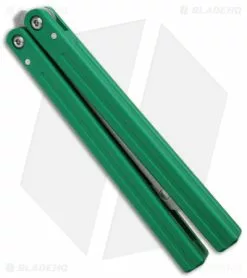 Squid Industries Triton Butterfly Balisong Trainer Green V2 (Stonewash Trainer) -Bladehq Knives Sales Squid Industries Triton Butterfly Balisong Trainer Green V2 SW BHQ 175092 jr side