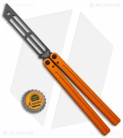 Squid Industries Triton V2 Butterfly Balisong Trainer Inked Orange -Bladehq Knives Sales Squid Industries Triton Butterfly Balisong Trainer Orange V2 Inked Black BHQ 175180 jr bottlecap