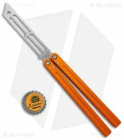 Squid Industries Triton Butterfly Balisong Trainer V2 Orange Al (SW Trainer) -Bladehq Knives Sales Squid Industries Triton Butterfly Balisong Trainer Orange V2 SW BHQ 175179 jr bottlecap