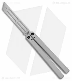 Squid Industries Triton Butterfly Balisong Trainer Silver (Stonewash Trainer)