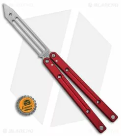 Squid Industries Squidtrainer V4 Butterfly Balisong Trainer Red (4.5" SW) -Bladehq Knives Sales Squid industries Squidtrainer V4 Butterfly Balisong Trainer Red 4in SW BHQ 178751 td size