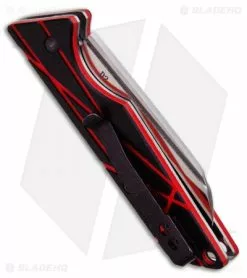 StatGear LEDGE Slip Joint Knife Black + Red G10 (2.625" Satin D2) -Bladehq Knives Sales StatGear Ledge Slip Joint Knife Red 113RED BHQ 97653 ns side