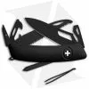 Swiza SH06 Single Hand Button Lock Swiss Pocket Knife Black (3" Black)