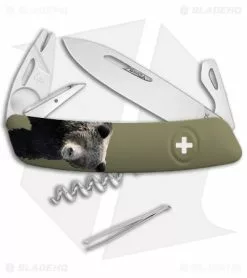 Swiza TT03 Tick Tool Bear Swiss Pocket Knife OD Green (3" Satin)