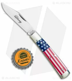Great Eastern Cutlery GEC #94 Tidioute Liberty Pocket Knife Flag Acrylic (2.61" Satin) -Bladehq Knives Sales Tidioute Cutlery 1095 Carbon Steel Flag Acrylic Satin BHQ 139076 jr bottlecap