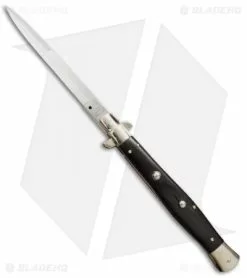AGA Campolin 13" Automatic Knife Ebony Wood Italian Stiletto (Bayonet Plain)