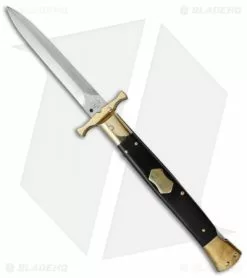 AGA Campolin 13" Bat Swinguard Automatic Brass/Ebony Wood (5.75" Satin Dagger)