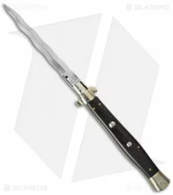 AGA Campolin 13" Ebony Wood Automatic Knife Italian Stiletto (Kriss)