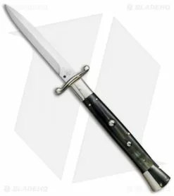 AGA Campolin 13" Swinguard Automatic Knife Dark Horn (5.75" Satin Dagger)