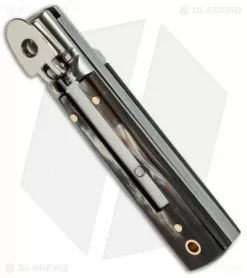 AKC Classic 6" Lever Lock Automatic Italian Knife Brazilian (2.5" Damascus) -Bladehq Knives Sales akc lever 6in braz damascus flat bottom cm