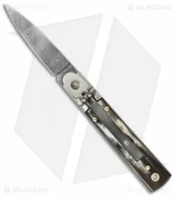 AKC Classic 6" Lever Lock Automatic Italian Knife Brazilian (2.5" Damascus)