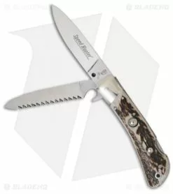 AKC Speed Hunter 2 Blade Automatic Italian Knife Stag Horn (3" Polish)