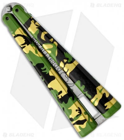 BB Barfly Bottle Opener Butterfly Trainer (Green Camo) BB Barfly Bottle Opener Butterfly Trainer (Green Camo) -Bladehq Knives Sales bbbarfly camo green bottle opener back