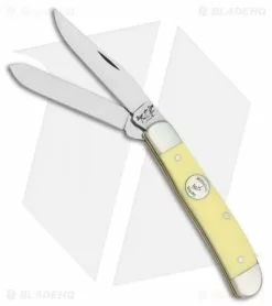 Bear & Son Mini Trapper Pocket Knife Yellow Delrin (2.75" Satin) C307
