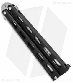 Bear & Son 2-Pack Butterfly Knife Special Black (114 + 114TR) -Bladehq Knives Sales bear son 2 pack butterfly special black 114 114TR BHQ 50066 er knife side