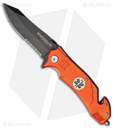 Boker EMS Rescue Spring Assisted Knife Orange (3.375" Black Serr) 01LL472 Boker EMS Rescue Spring Assisted Knife Orange (3.375" Black Serr) 01LL472 -Bladehq Knives Sales boker ems rescue orange 01LL472 BHQ 40221 dl