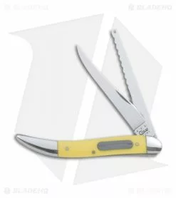 Case Cutlery Case Fishing Knife 4.25" Yellow Delrin (320094F SS) 0120