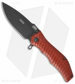 HTM Knives HTM Darrel Ralph Gun Hammer Torpedo Spring Assisted Knife Red (3.5" Black)