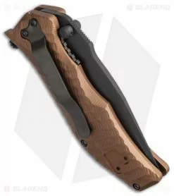 HTM Knives HTM Darrel Ralph Gun Hammer Bowie Spring Assisted Knife Copper (3.5" Black) -Bladehq Knives Sales htm gun hammer copper dlc bowie bhq 36300 cm side