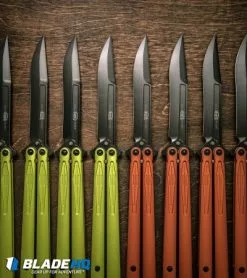 Microtech Tachyon III Balisong Butterfly Lime Green (4.5" Black) 173-1DLCLG -Bladehq Knives Sales microtech tachyon iii lime green BHQ 52649 burnt orange BHQ 52646 dl 2