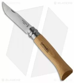 Opinel Knives No. 8 Folding Knife Beechwood W/ Sheath (3.25" Satin)