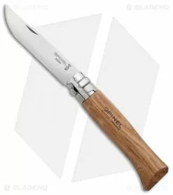 Opinel Knives No. 8 Stainless Steel Knife Oak (3.25" Satin) #8 SS