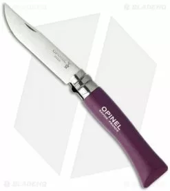 Opinel Knives No. 7 Stainless Steel Knife Plum Purple (3.06" Satin) #7 SS