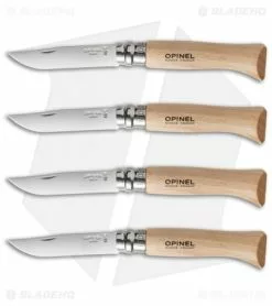 Opinel No. 6, 7 & 8 Stainless Steel Folding Knife Set (12 Piece) 4x -Bladehq Knives Sales opinel stainless steel beech no 8 group