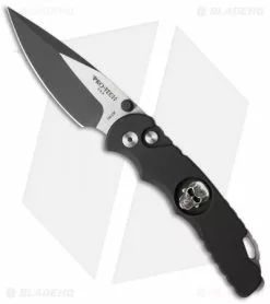 Pro-Tech Lerch TR-5 Skull Custom Spring Assisted Knife Black (3.25" Black) SA.61