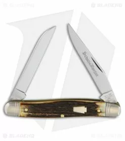 Queen Cutlery Muskrat Traditional Pocket Knife 3.5" Torched Stag KD66S