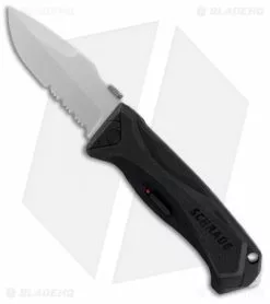 Schrade SCHA6LS Drop Point Spring Assisted Knife (3.75" Bead Blast Serr)