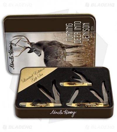 Schrade Uncle Henry Limited Edition 3-Piece Pocket Knife Gift Set 1085955 Schrade Uncle Henry Limited Edition 3-Piece Pocket Knife Gift Set 1085955 -Bladehq Knives Sales schrade uncle henry lim edition 3 piece pocket gift set BHQ 89443 jr