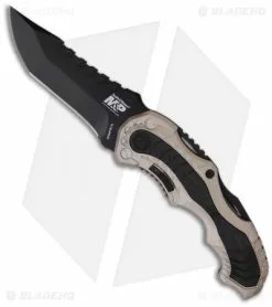 Smith & Wesson MAGIC Spring Assisted Knife Champagne (3.4" Black Plain) SWMP6CN