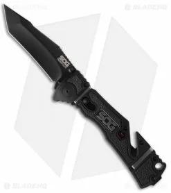 SOG Trident Elite Tanto Spring Assisted Knife (3.7" Black) TF104