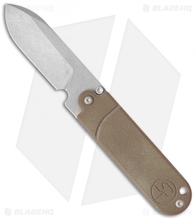 Serge Panchenko Bean Flipper Coyote G-10 (2" Tumbled) Serge Panchenko Bean Flipper Coyote G-10 (2" Tumbled) -Bladehq Knives Sales sp bean coyote g10 cm